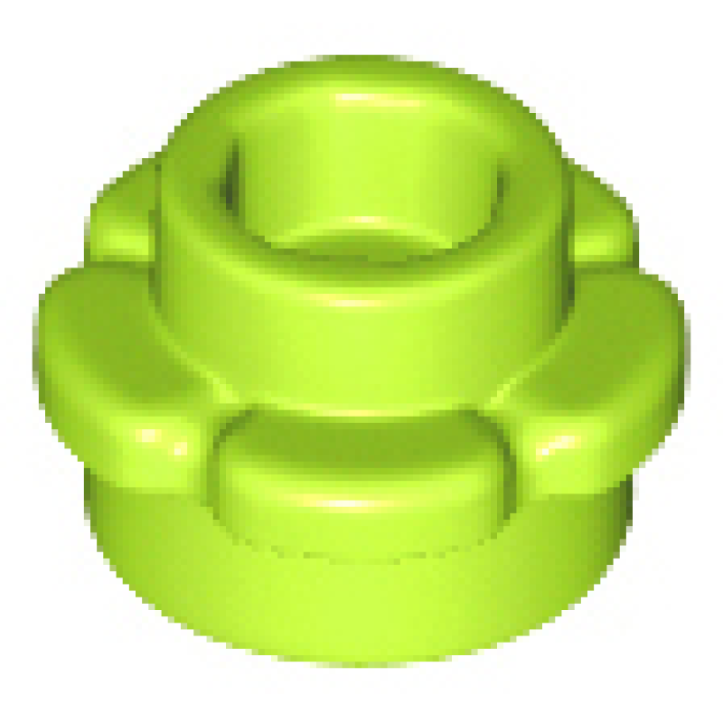 Plaat, Rond 1x1 met bloemrand (5 blaadjes) Lime